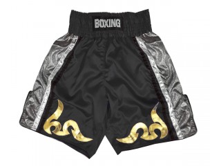 Personalized Black Boxing Shorts, Boxing Trunks : KNBSH-030-Black